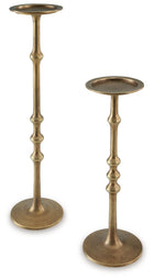 Larwick - Candle Holder Set (Set of 2) - Antique Brass Finish