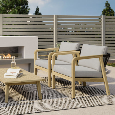 Palmetto - Outdoor Conversation Chair (Set of 2) - Stone Gray - view 9