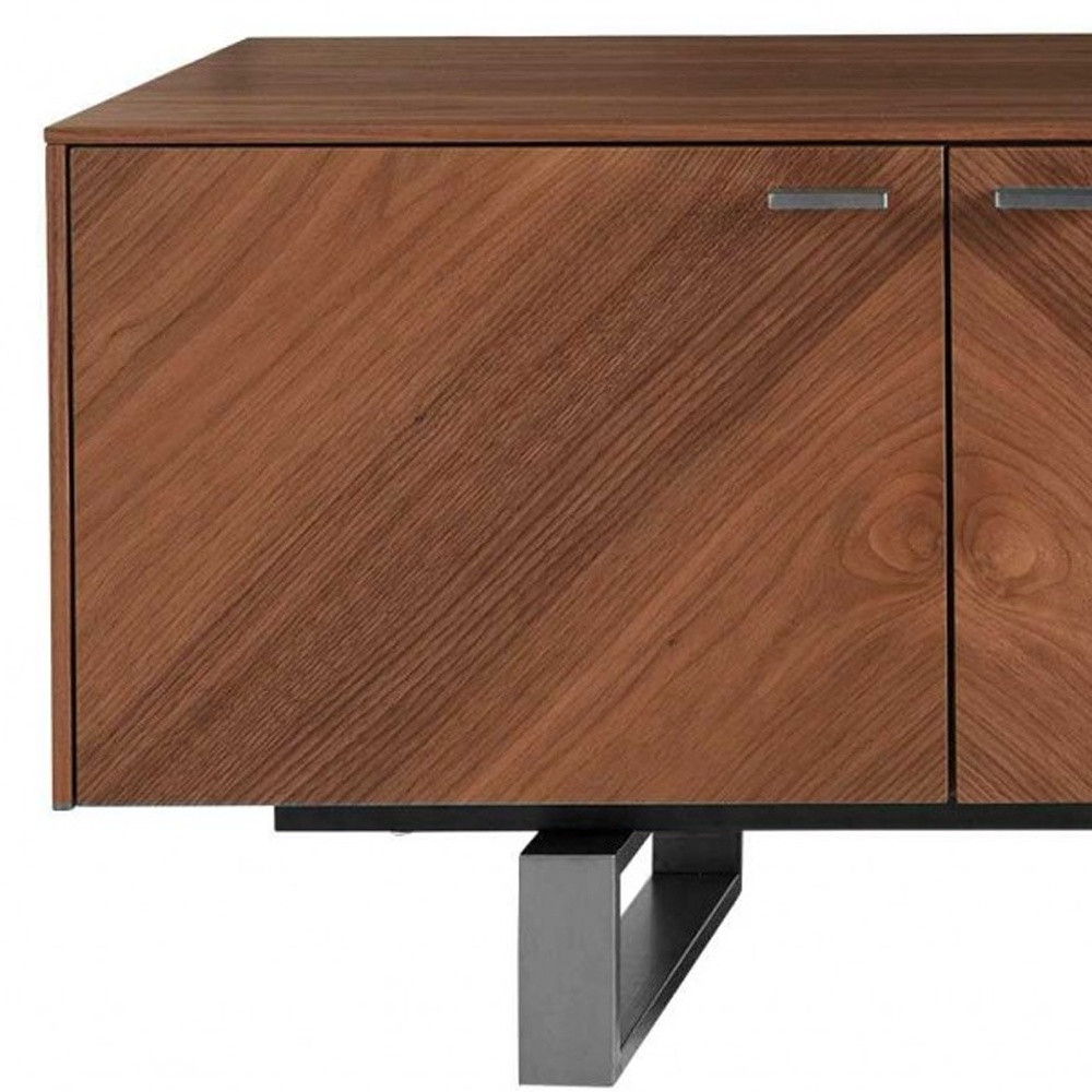 Contemporary Media TV Stand - Brown