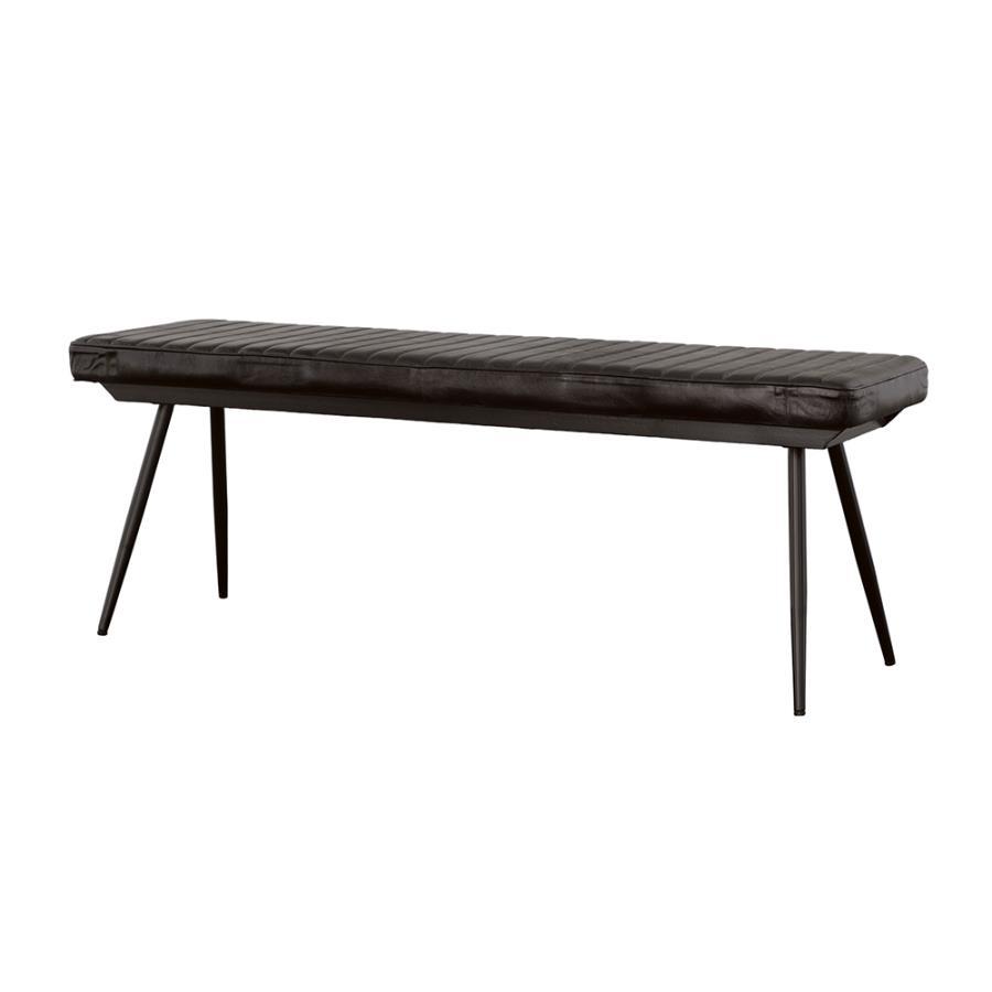 Misty - Leather Upholstered Dining Bench - Antique Espresso by CoasterEssence | Bel Furniture