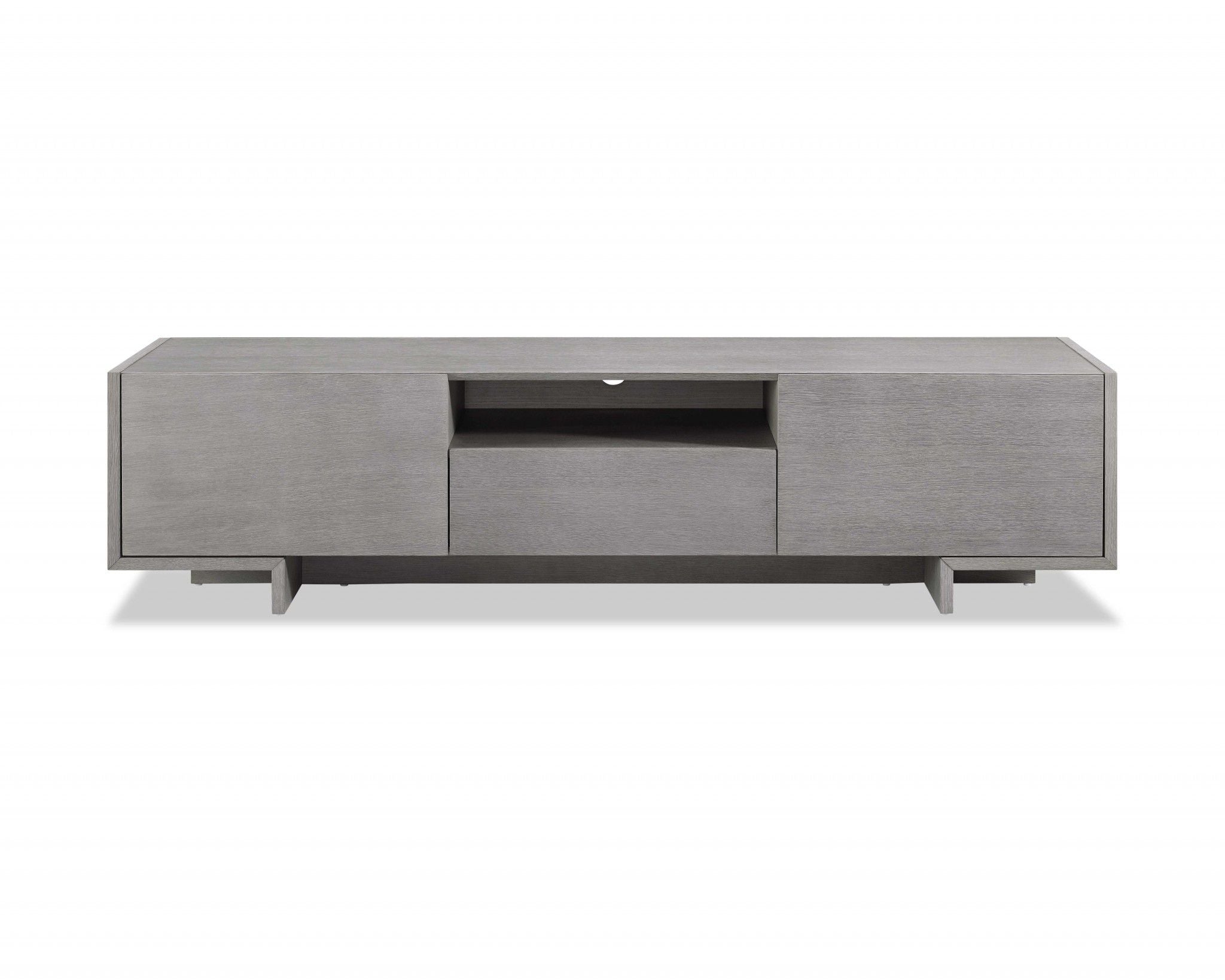 Wood Cabinet Enclosed Storage TV Stand - Gray