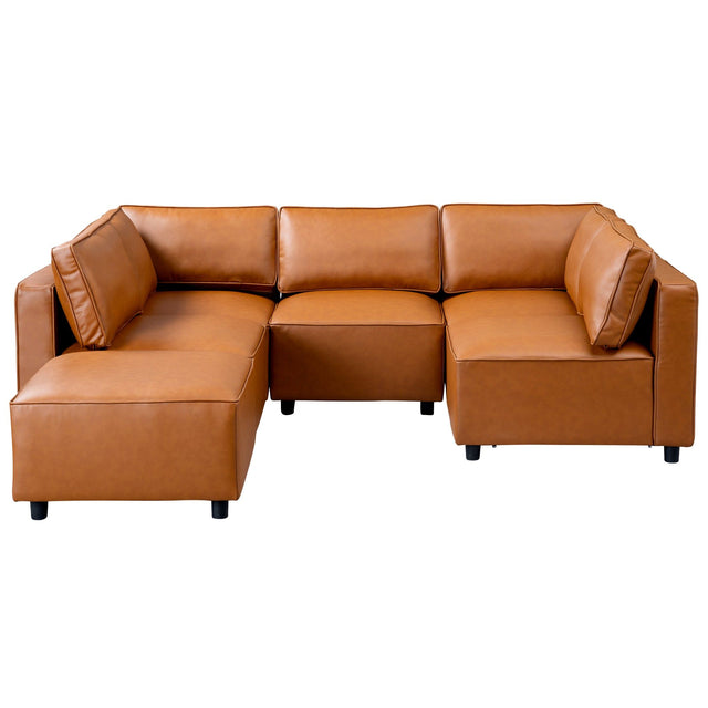 Reno - Modular Sofa - Cognac by Ashcroft Furniture | Bel Furniture