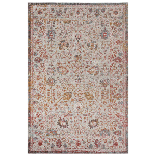 5' X 8' Floral Stain Resistant Outdoor / Indoor Area Rug - Beige