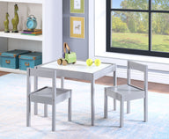 Gibson - 3-Piece Dry Erase Kids Table & Two Chair Set Pearl Silver by Simple Living | Bel Furniture