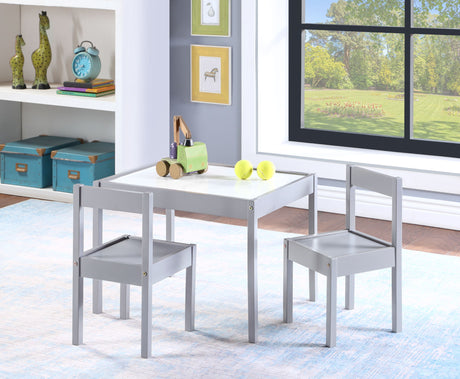 Gibson - 3-Piece Dry Erase Kids Table & Two Chair Set Pearl Silver by Simple Living | Bel Furniture