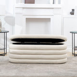 Fuji - Upholstered Oval Storage Bench by Jennifer Taylor Home | Bel Furniture