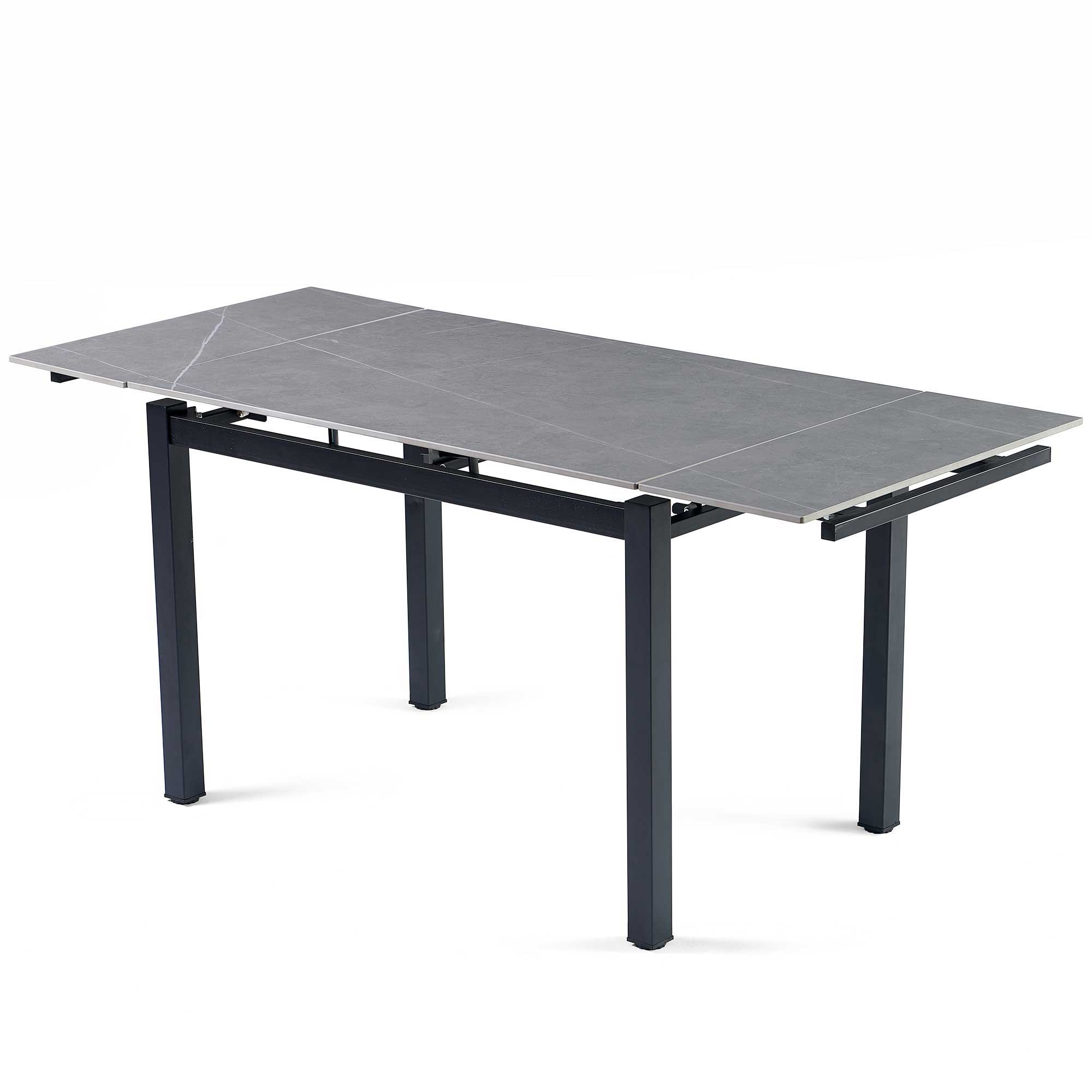 Ceramic Modern Rectangular Expandable Dining Room Table For Space-Saving Kitchen Small Space Table