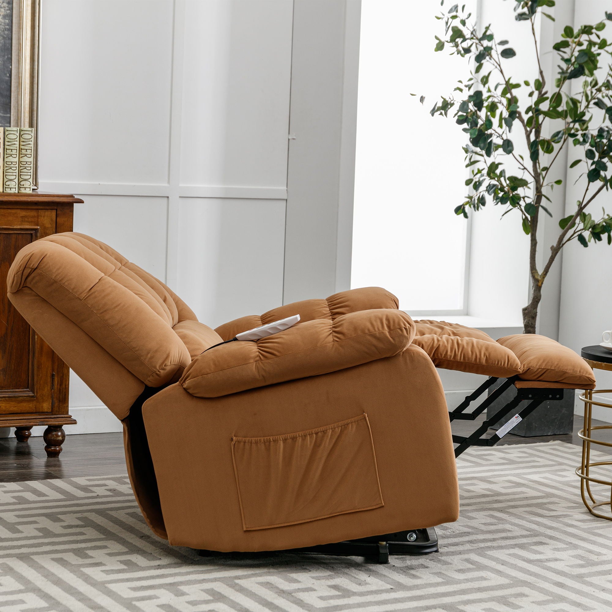 Massage Recliner Chair Electric Power Lift Recliner Chairs With Heat, Vibration, Side Pocket For Living Room Bedroom