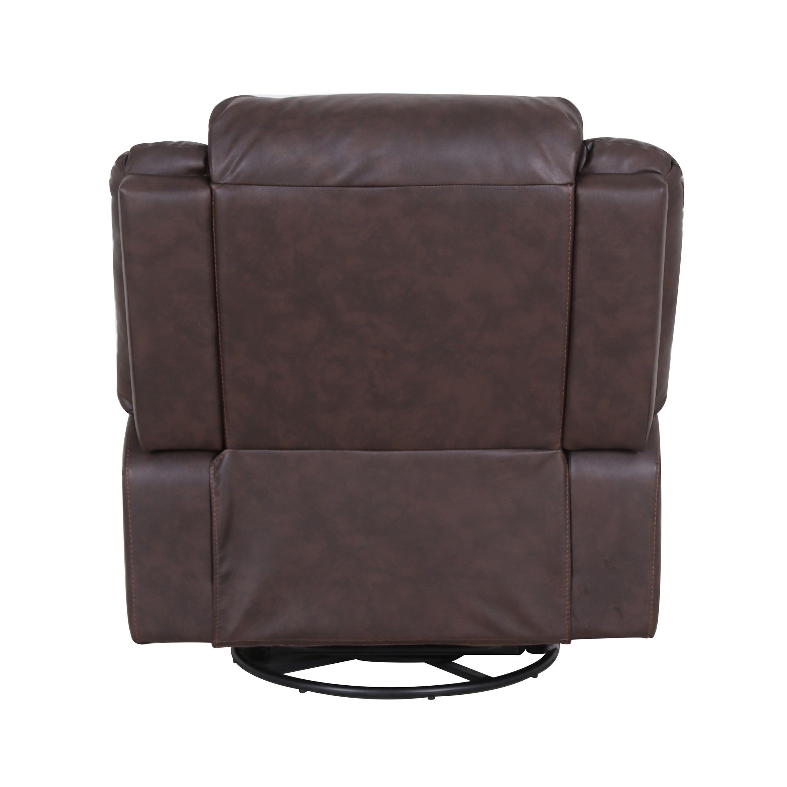 Wide - Faux Leather Manual Swivel Standard Recliner - Dark Brown