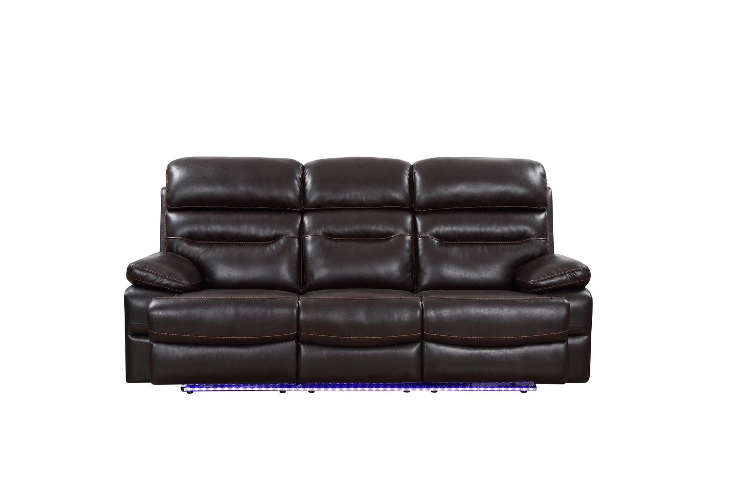 Faux Leather Usb Sofa With Black Legs - Gray