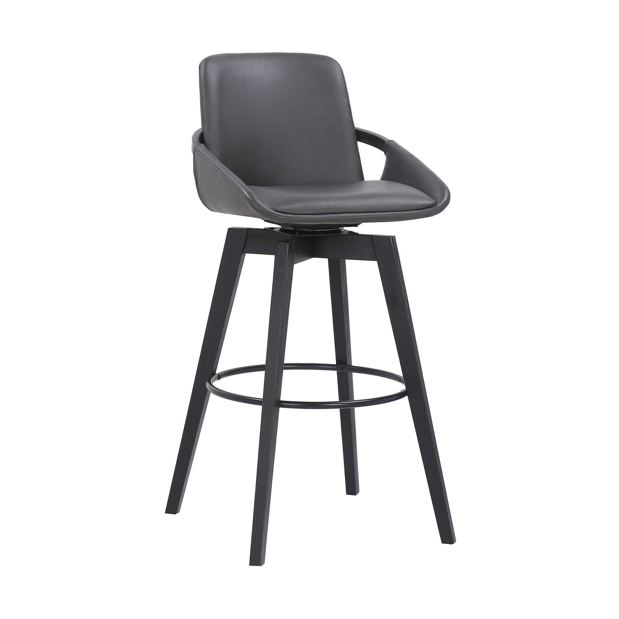 42" Swivel, Bar Height Bar Chair - Gray / Black