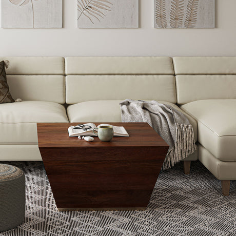 Abba - Handcrafted Square Coffee Table by Simpli-Home | Bel Furniture