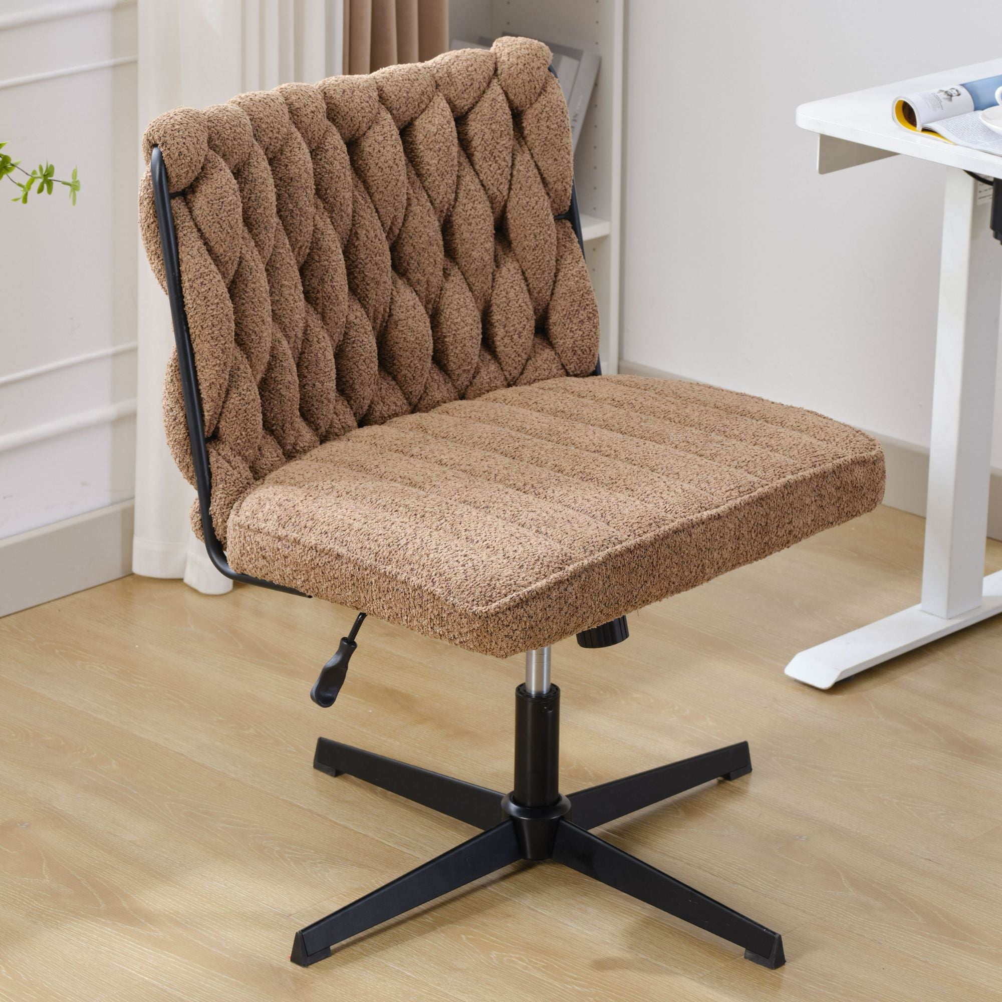 Armless Office Desk Chair No Wheels