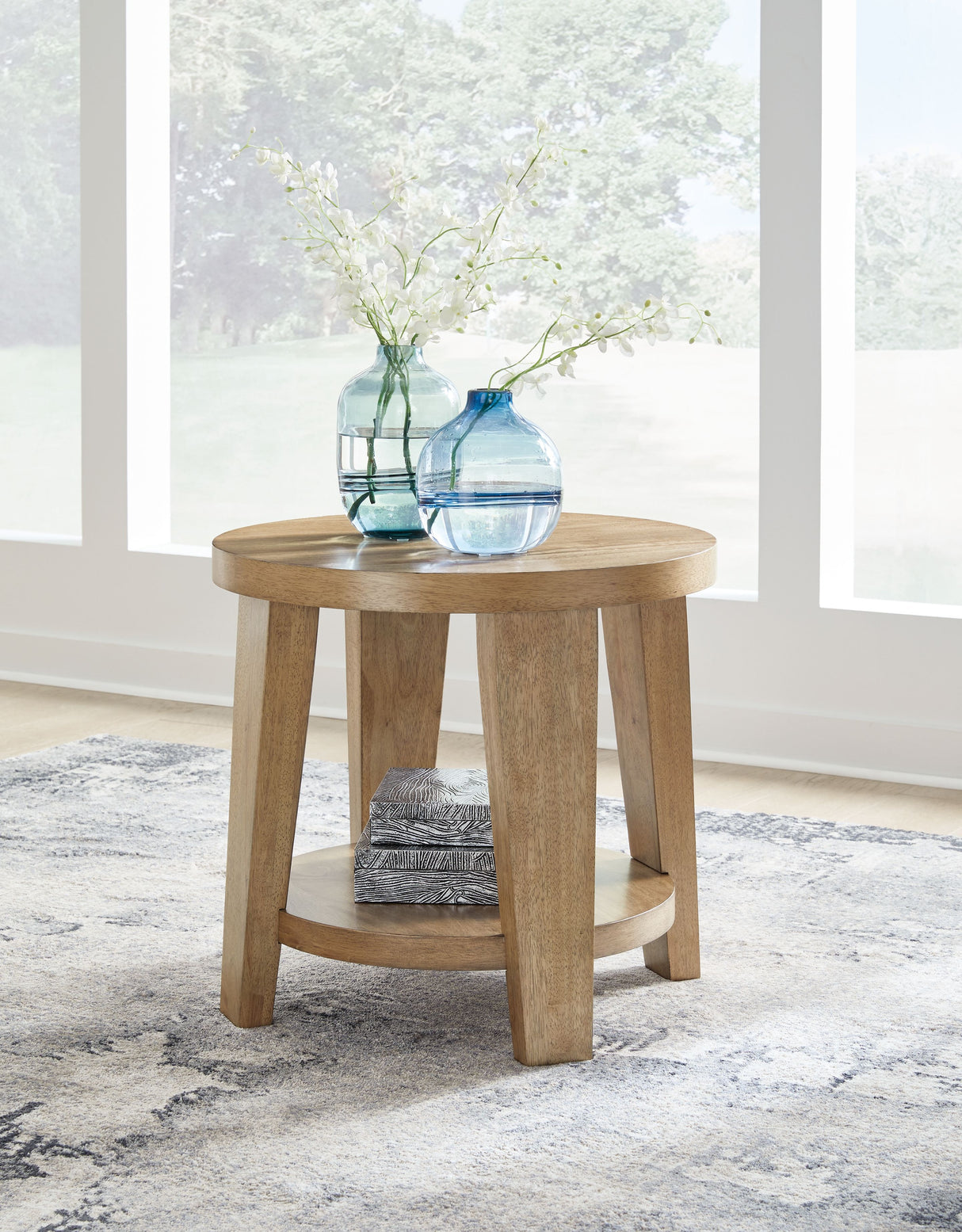 Kristiland - Light Brown - Round End Table by Signature Design by Ashley® | Bel Furniture