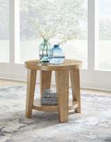 Kristiland - Light Brown - Round End Table by Signature Design by Ashley® | Bel Furniture