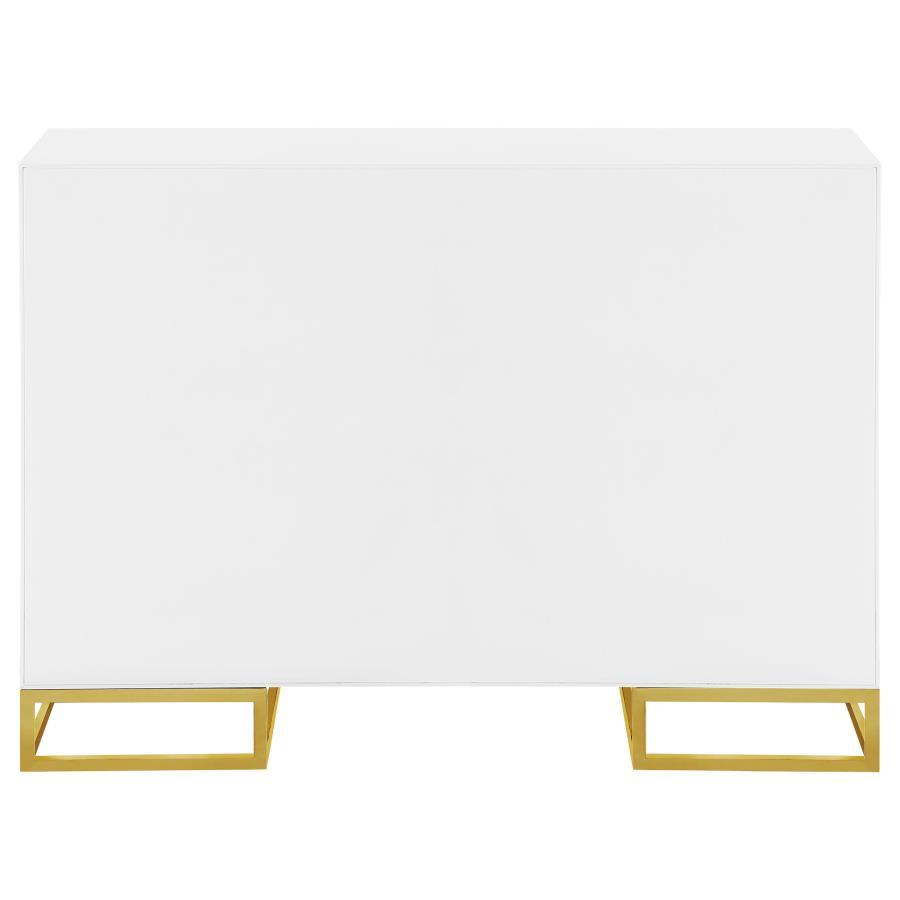 Elsa - 2 Door Wood Storage Accent Cabinet - White And Gold