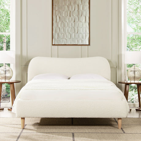 Roman - Curved Headboard Upholstered Platform Bed by Jennifer Taylor Home | Bel Furniture