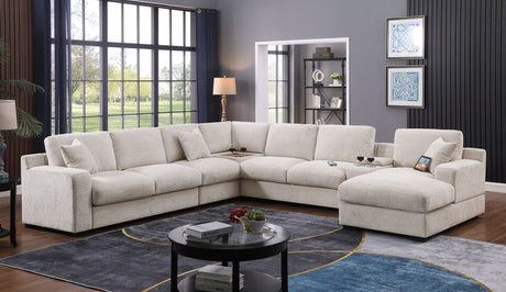 Celine - Fabric Corner Sectional Sofa With Right-Facing Chaise, Cupholders, And Charging Ports - view 42