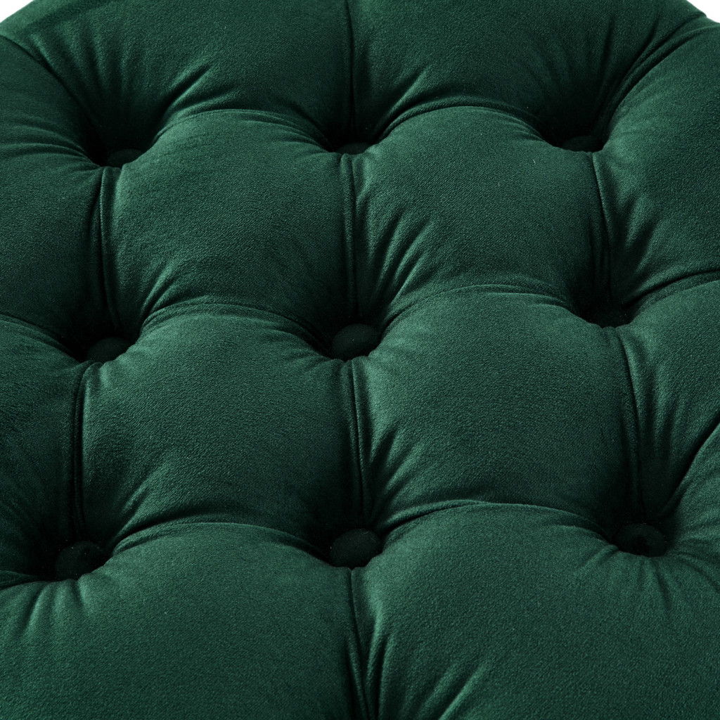 Velvet Tufted Storage - Hunter Green / Black