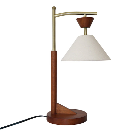 Nightstand Desk Lamp With Cone Shade For Eye Protection Brown