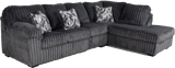 Modern Charcoal Corduroy 2-Piece Sectional with RAF Chaise