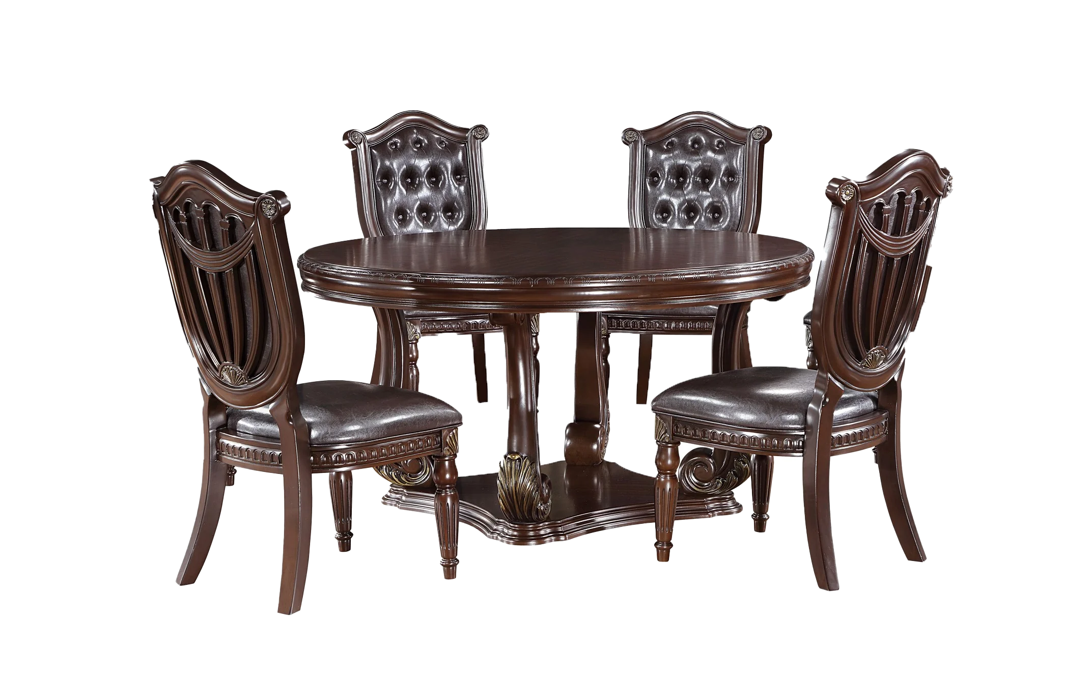 GrandCherry 5 Piece Round Dining Room Set