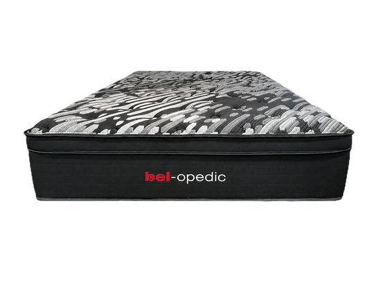 Graciela 15-Inch Plush Hybrid Mattress – Black & Gray Quilted Design