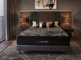 Graciela 15-Inch Plush Hybrid Mattress – Black & Gray Quilted Design