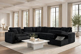 Hunter Black Fabric Sleeper Sectional with Recliner, Storage Chaise & Bluetooth Speakers