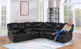 Black Power Reclining Sectional with Console & USB