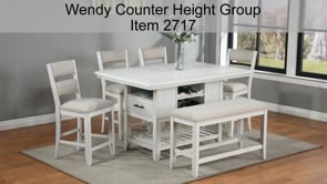 Wendy - Counter Height Bench - White / Beige