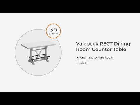 Valebeck - Rectangular Dining Room Counter Table - White / Brown