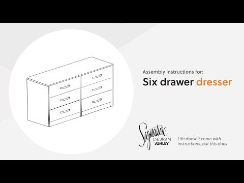 Finch - Six Drawer Dresser - 29'' Height - Black