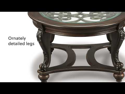 Norcastle - Dark Brown - Oval Cocktail Table