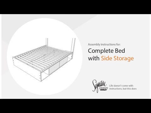 Wistenpine - Upholstered Panel Bed With Storage