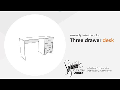 Shawburn - Home Office Desk - White / Dark Charcoal Gray