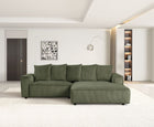 Romeo Olive Corduroy Sectional Sofa with Right Chaise - Green