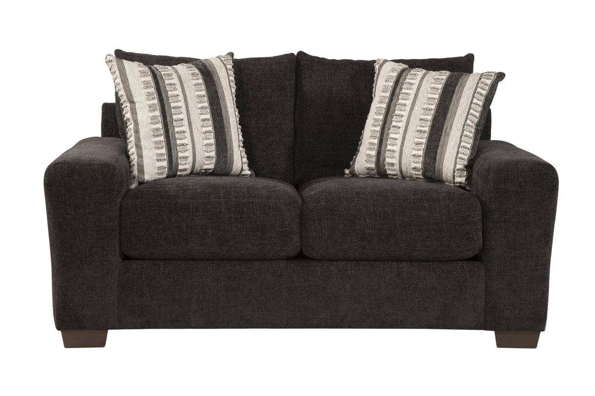 Zazie Black 2-Piece Sofa & Loveseat Set