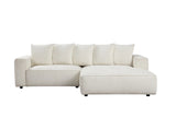 Romeo White Corduroy-Style 2-Piece Sectional Sofa with Chaise