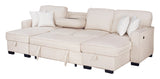 Sahara Beige Storage Sleeper Sectional with Dual Chaise & USB Console