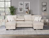 Sahara Beige Storage Sleeper Sectional with Dual Chaise & USB Console