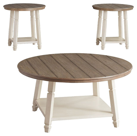 Bolanbrook - White / Brown / Beige - Occasional Table Set (Set of 3) by Signature Design by Ashley® | Bel Furniture