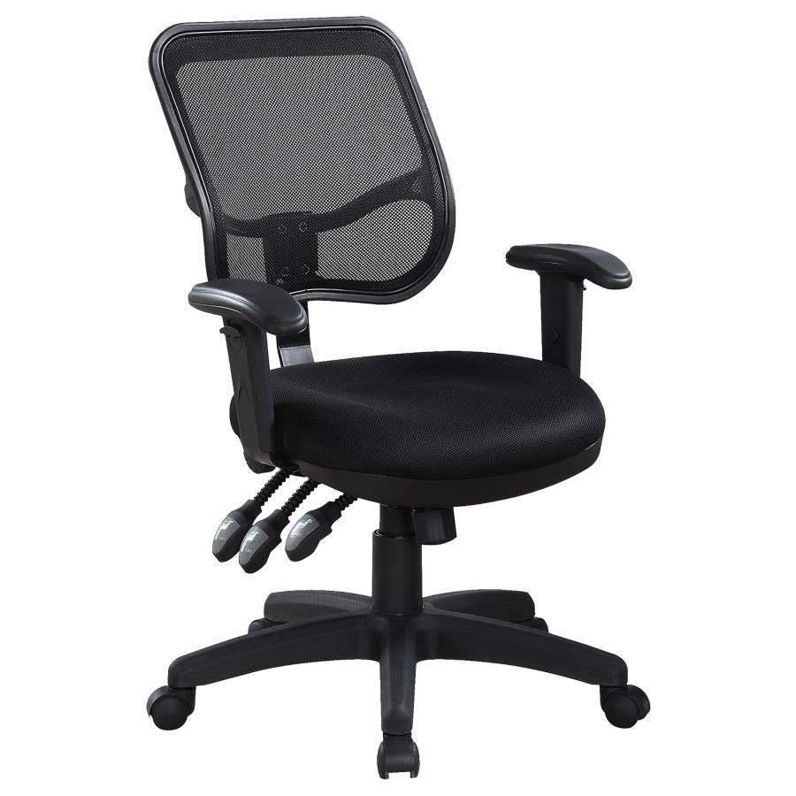 Rollo - Upholstered Adjustable Ergonomic Office Chair - Black by CoasterEssence | Bel Furniture