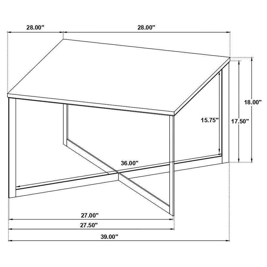 Tobin - Square Marble Top Coffee Table - White And Black