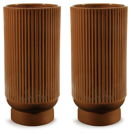 Avalyah - Large Vase Dark Brown 2 Pieces by Signature Design by Ashley® | Bel Furniture
