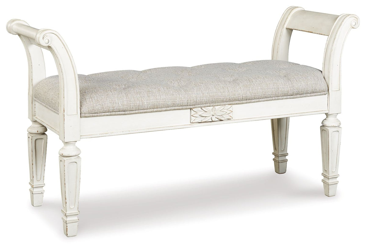 Realyn - Antique White - Accent Bench by Signature Design by Ashley® | Bel Furniture