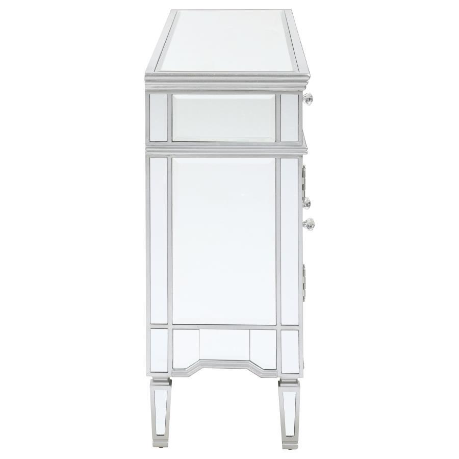 Duchess - 5-Drawer Mirrored Storage Accent Cabinet - Silver