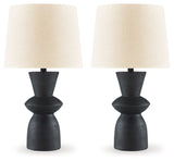 Scarbot - Distressed Black - Paper Table Lamp (Set of 2) by Signature Design by Ashley® | Bel Furniture