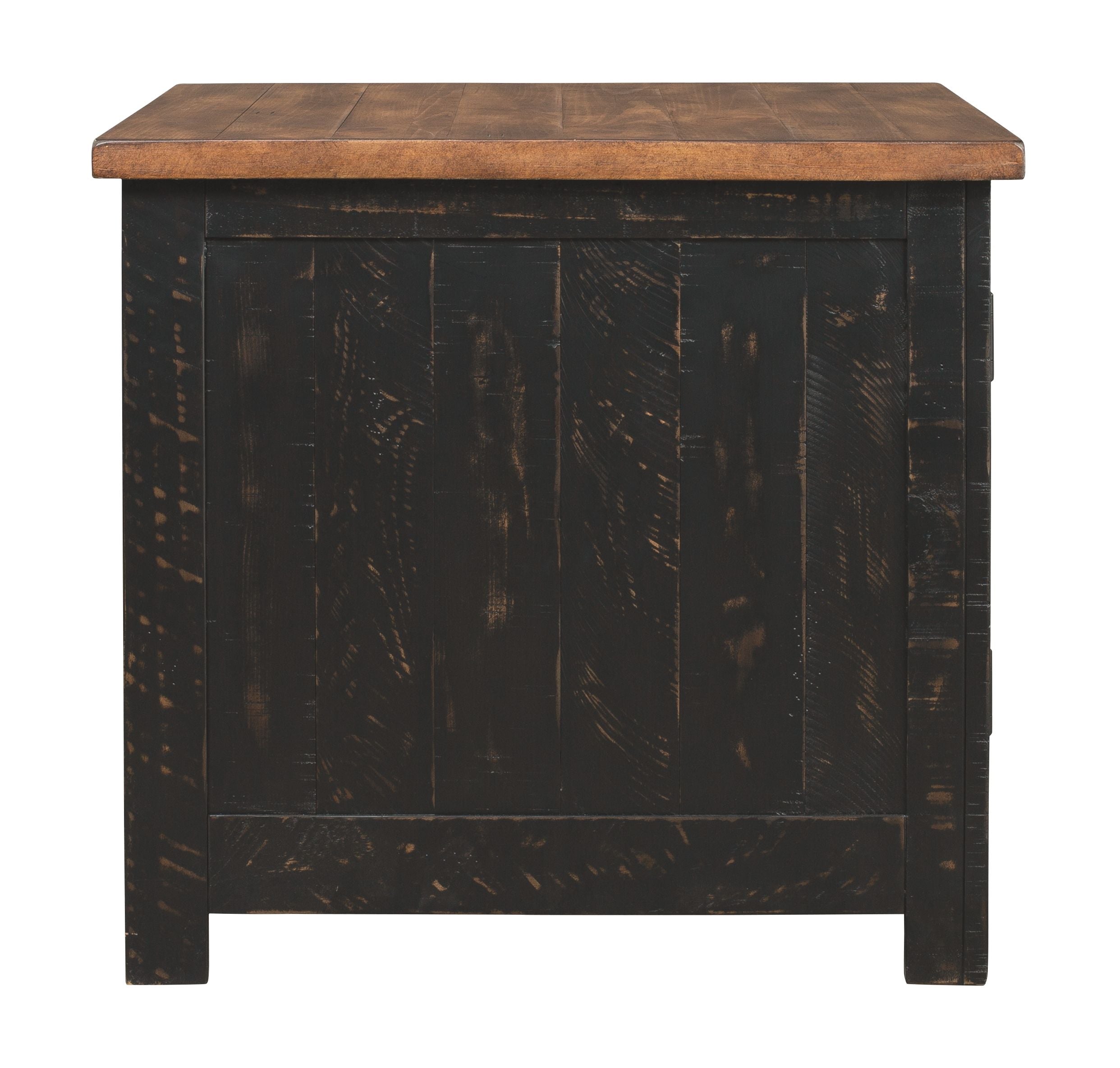 Valebeck - Black / Brown - Rectangular End Table