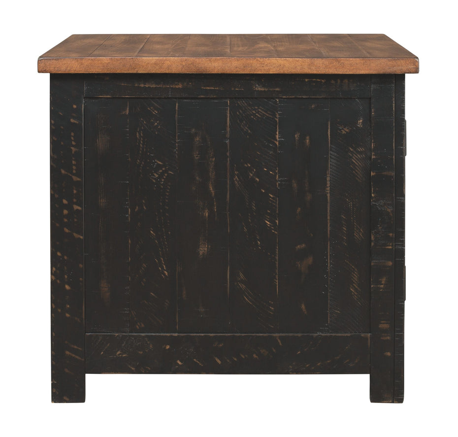 Valebeck - Black / Brown - Rectangular End Table